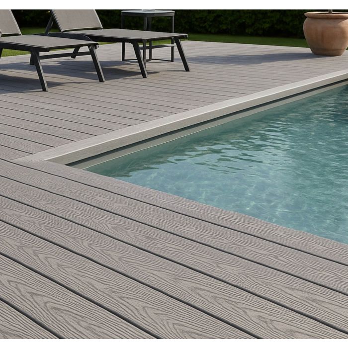 Salt Lake Silver Composite Dual Sided Decking Board 145mm (3.66m Length)