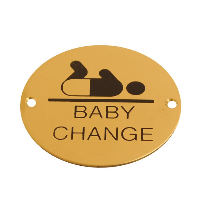 Disc Screen Printed Baby Change Brass 76mm