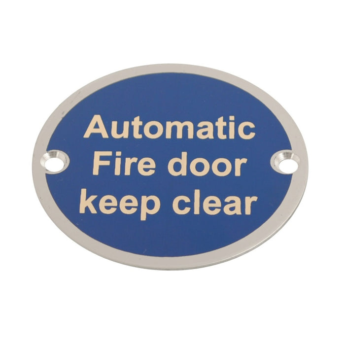 Disc Auto. Fire Door Keep Clear SAA 76mm