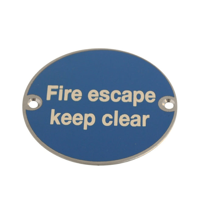 Disc Fire Escape Keep Clear SSS 76mm