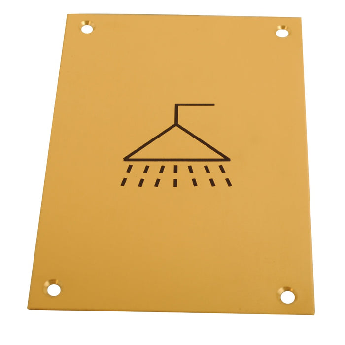 Sign Screen Printed Shower Brass 150x100mm