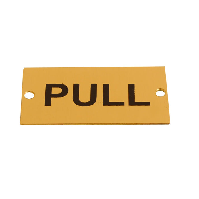 Sign screen Printed Pull Horizontal Brass 75x40mm