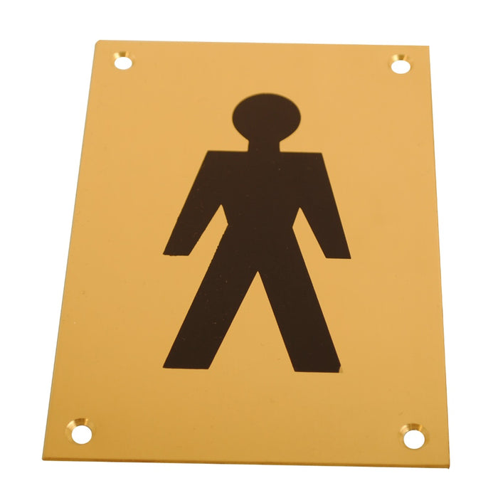 Sign Screen Printed Male Brass 150x100mm