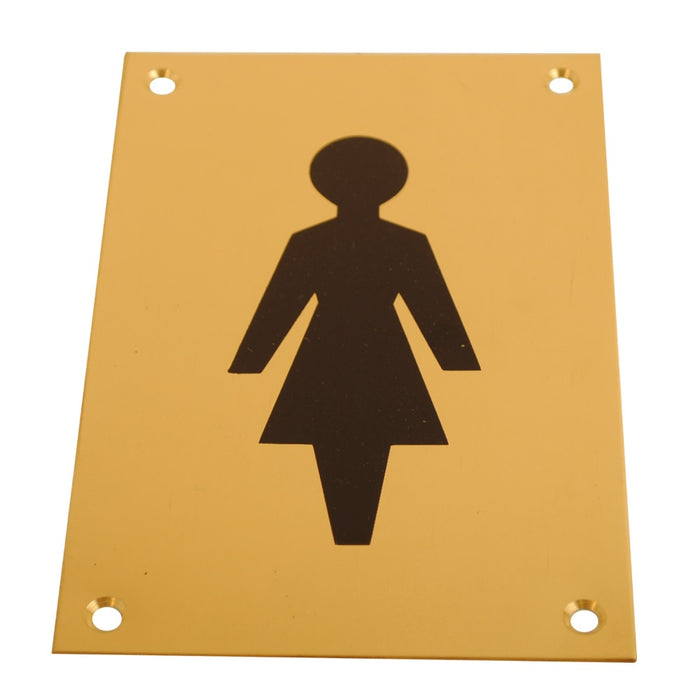 Sign Screen Printed Female Brass 150x100mm