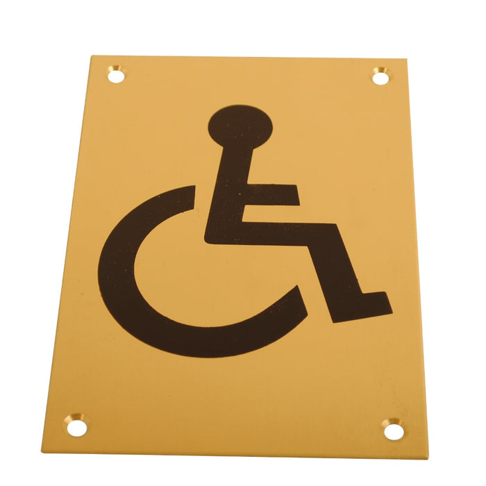 Sign Screen Printed Disabled Brass 150x100mm
