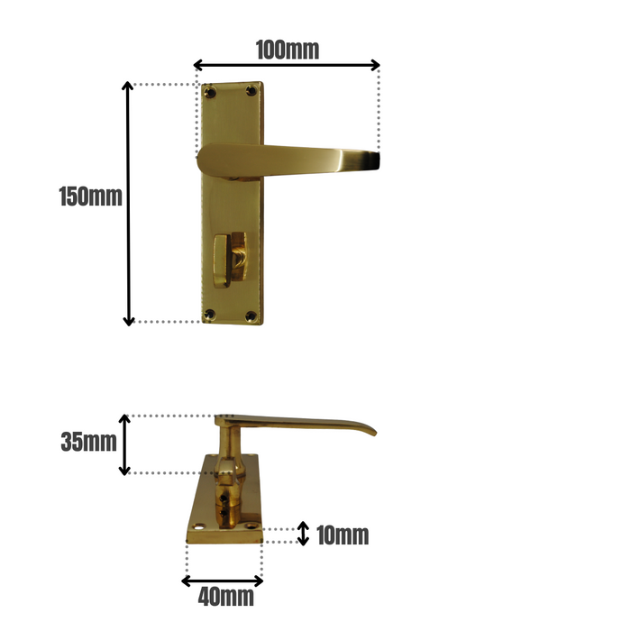 Victorian Straight Bathroom Brass 150mm