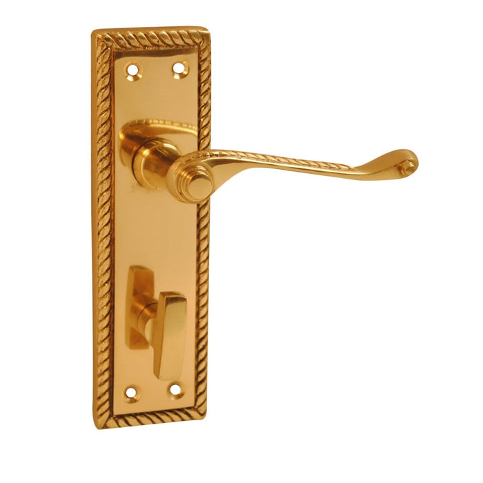 Georgian Lever Bathroom Brass 150mm