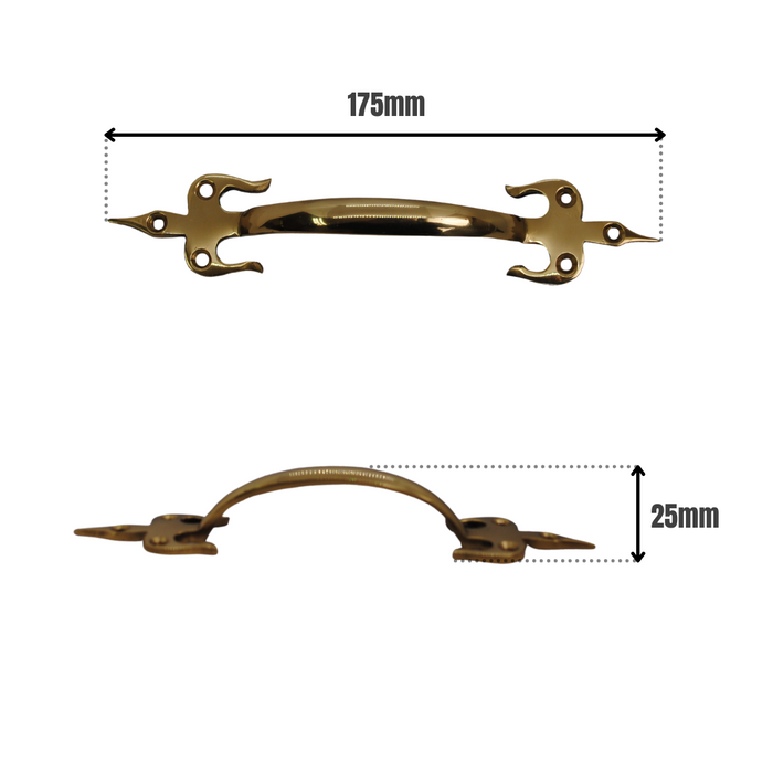 Pull Handle Fleur De Lys Brass 175mm