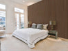 Antique Oak Cladco Internal Slatted Wall Panels in the bedroom