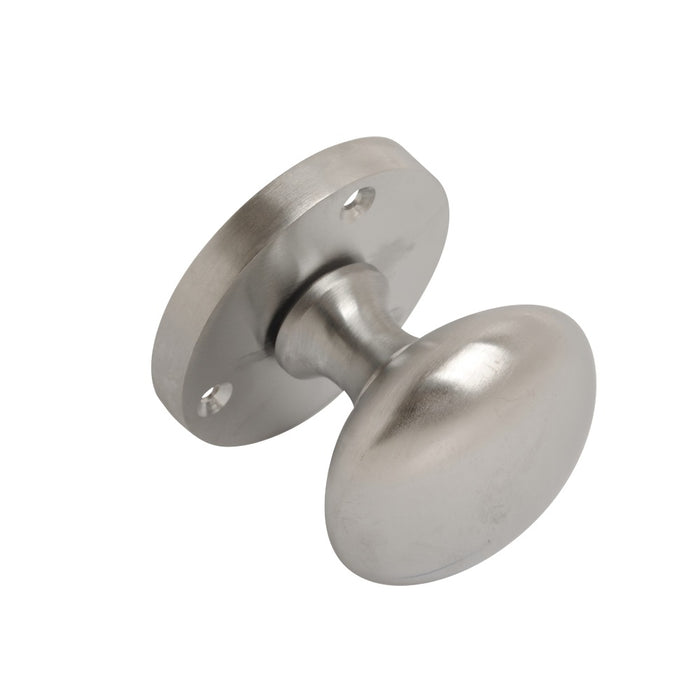 Victorian Mortice Knob Satin Chrome 53mm
