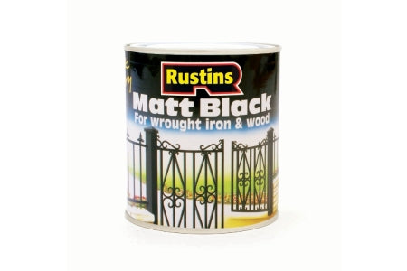 Rustins Matt Black Finish Paint 500ml