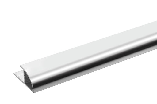 Bright Silver Showerwall Décor Cladding Quadrant End Cap 30mm (length 2.45m)