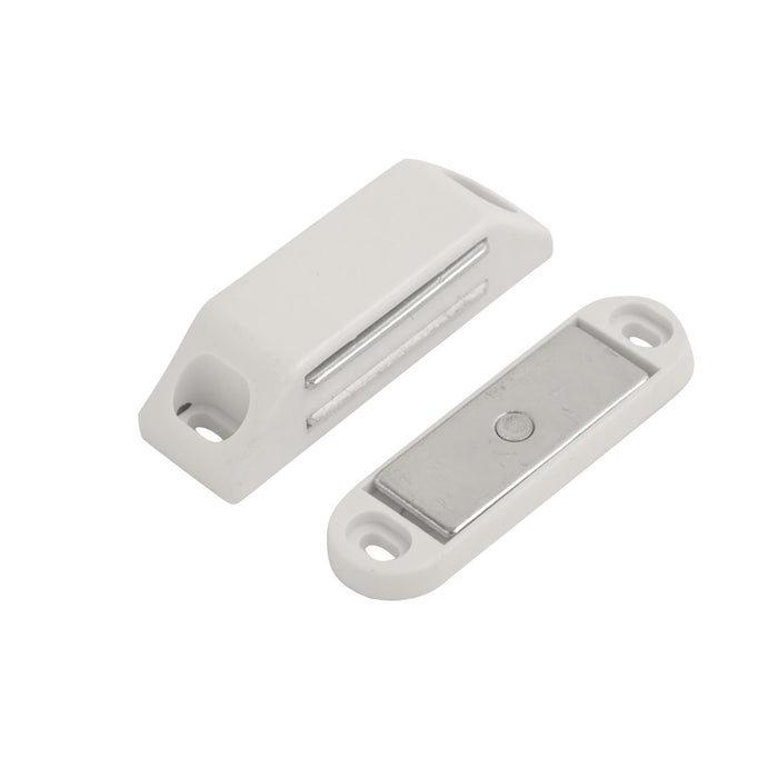Magnetic Catch H/Duty Large White 60mm