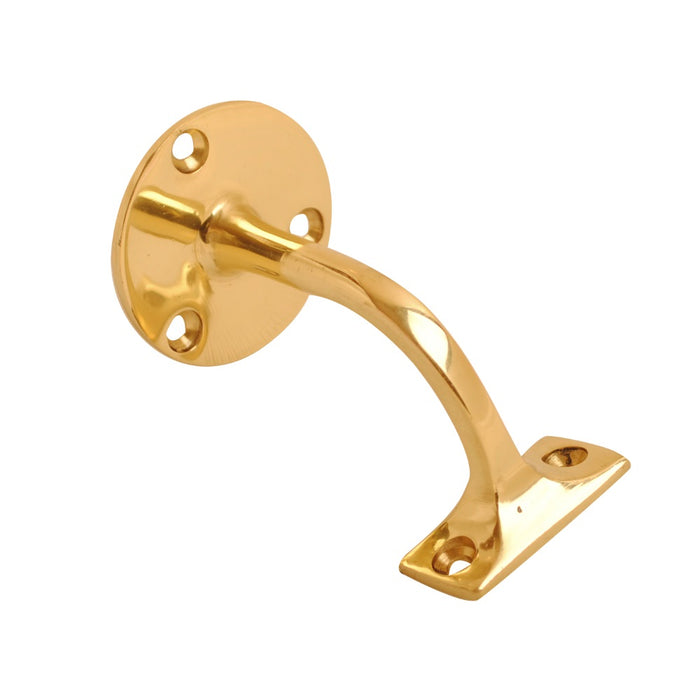 Handrail Bracket Polished Brass 63mm (Retail Pack of 1)