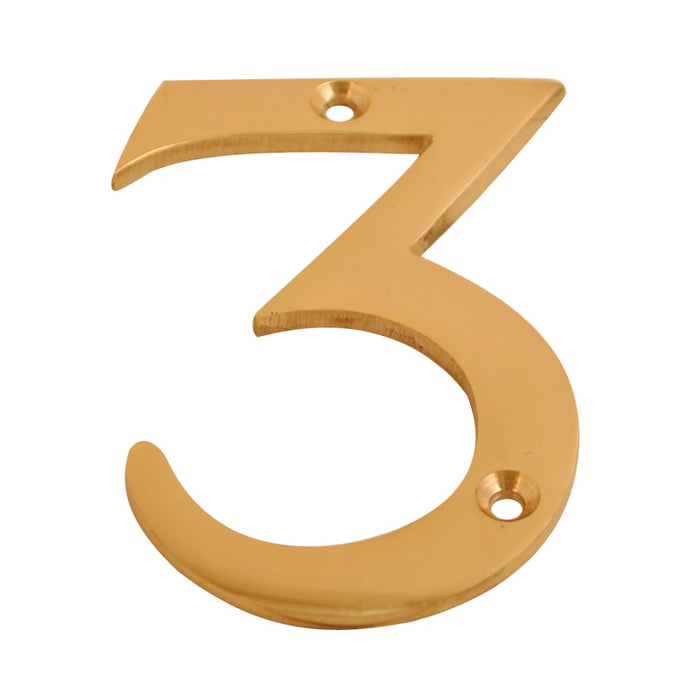 Numeral Figure 3 Brass 75mm