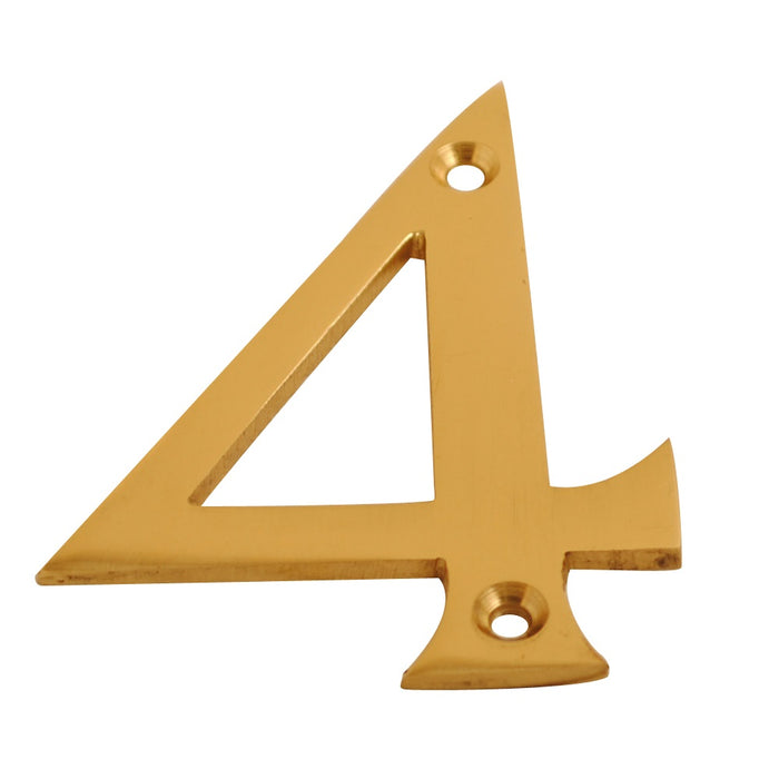 Numeral Figure 4 Brass 75mm