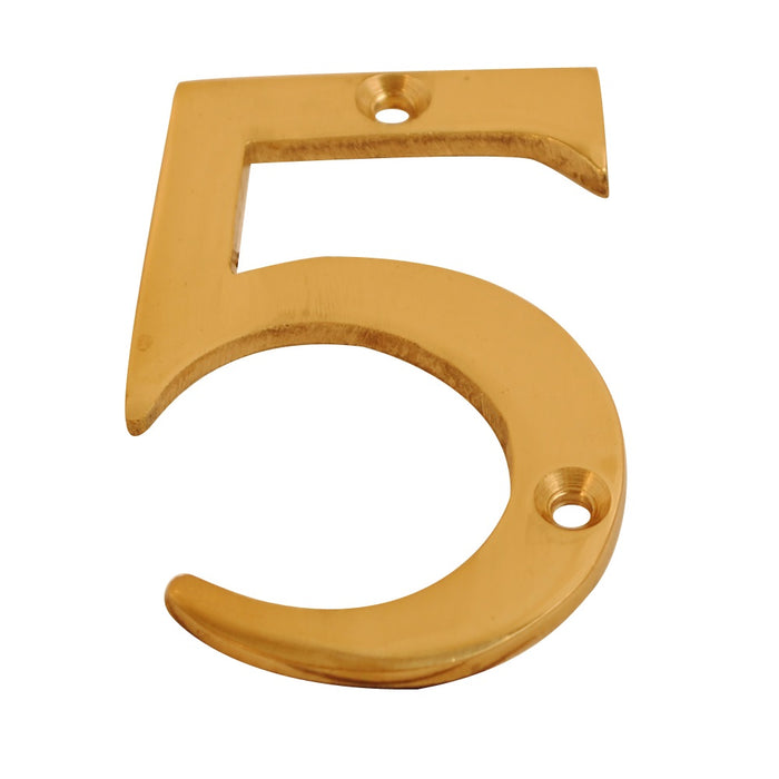 Numeral Figure 5 Brass 75mm