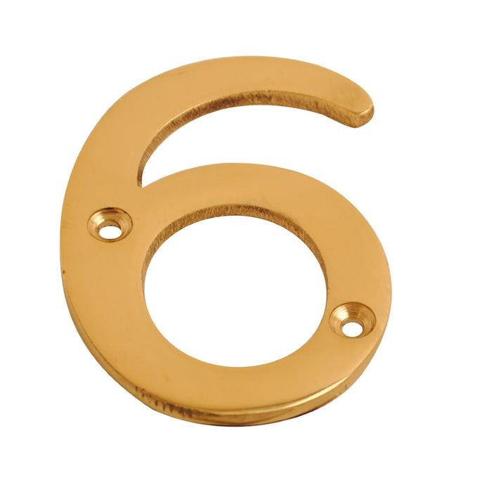 Numeral Figure 6 Brass 75mm