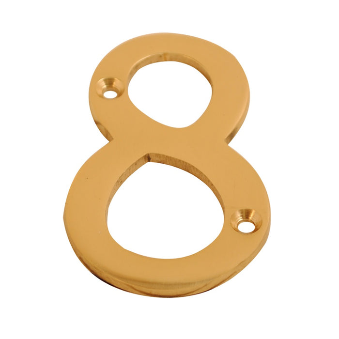 Numeral Figure 8 Brass 75mm