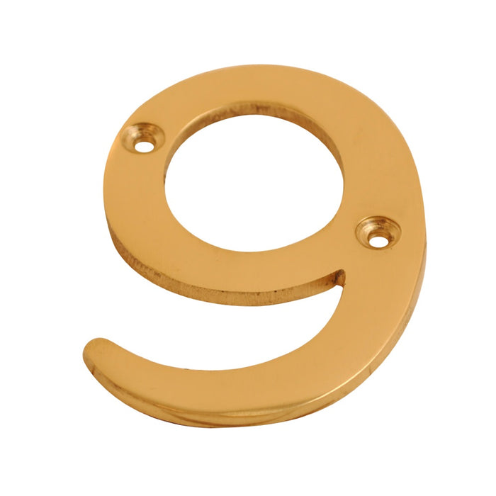 Numeral Figure 9 Brass 75mm