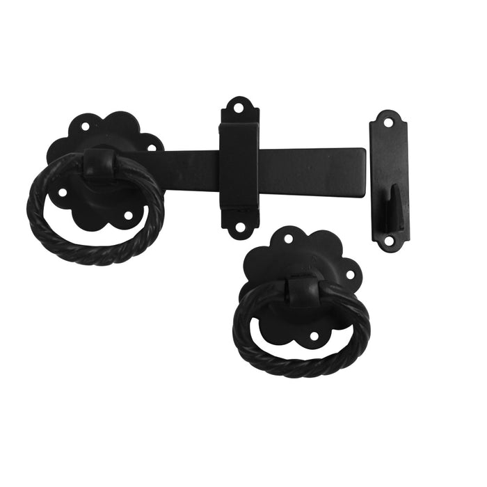 Twisted Ring Gate Latch Black