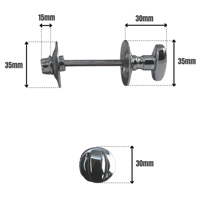 Thumbturn & Release Bathroom Lock Chrome
