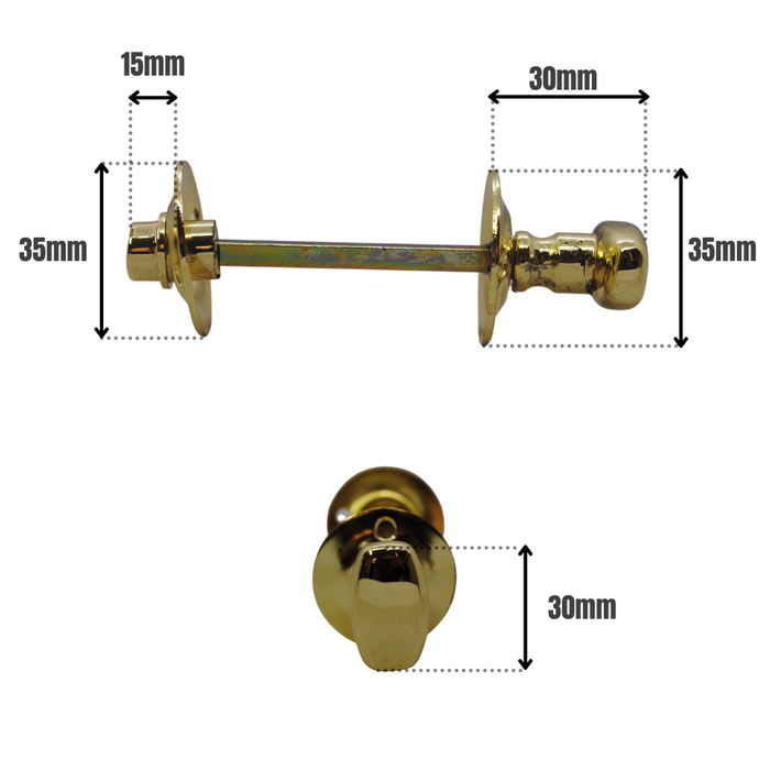 Thumbturn & Release Bathroom Lock Brass