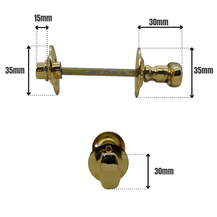 Thumbturn & Release Security Bolt Brass