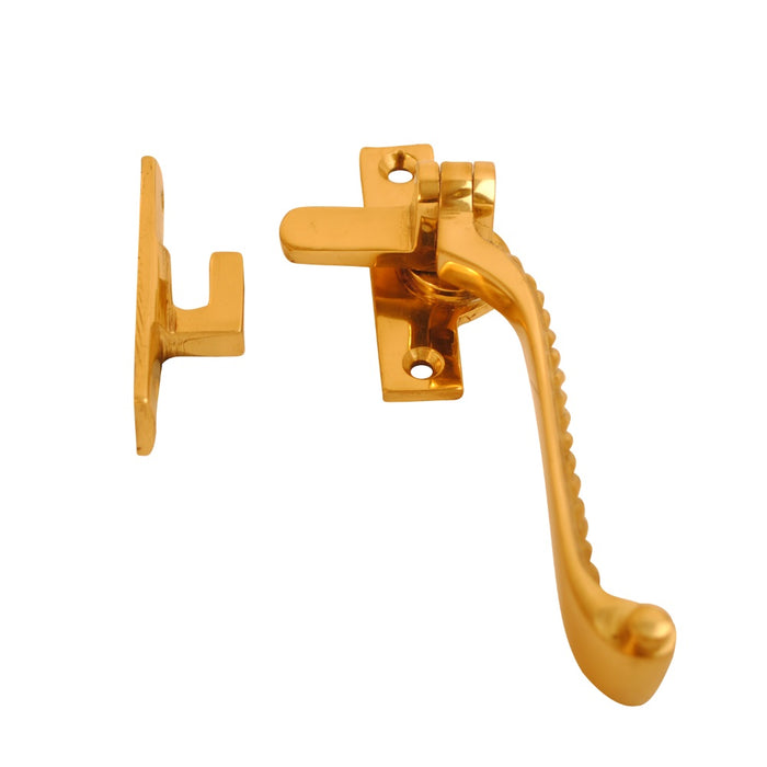 Georgian Hook & Mortice Fastener Brass 100mm