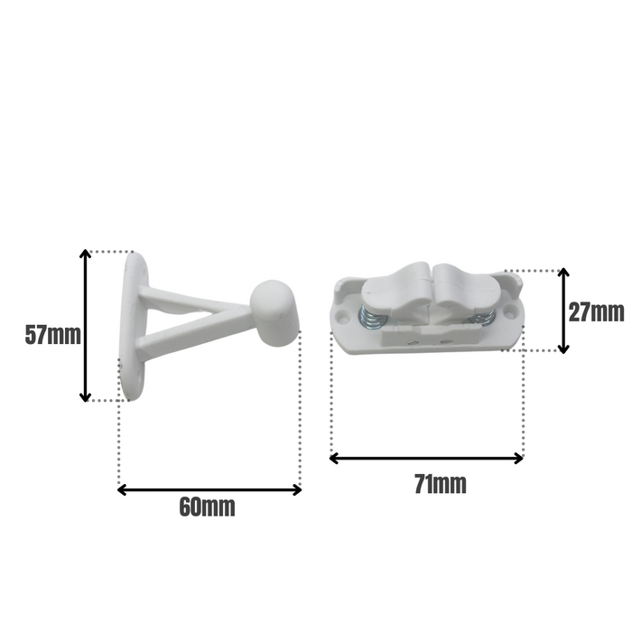 Spring Door Holder White 75mm