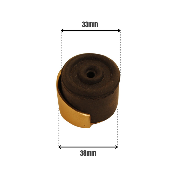 Shielded Door Stop Brass 33mm