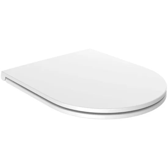 Arley Pro White Middle D-Shaped Slimline Soft Close Toilet Seat With Top Fix Hinge