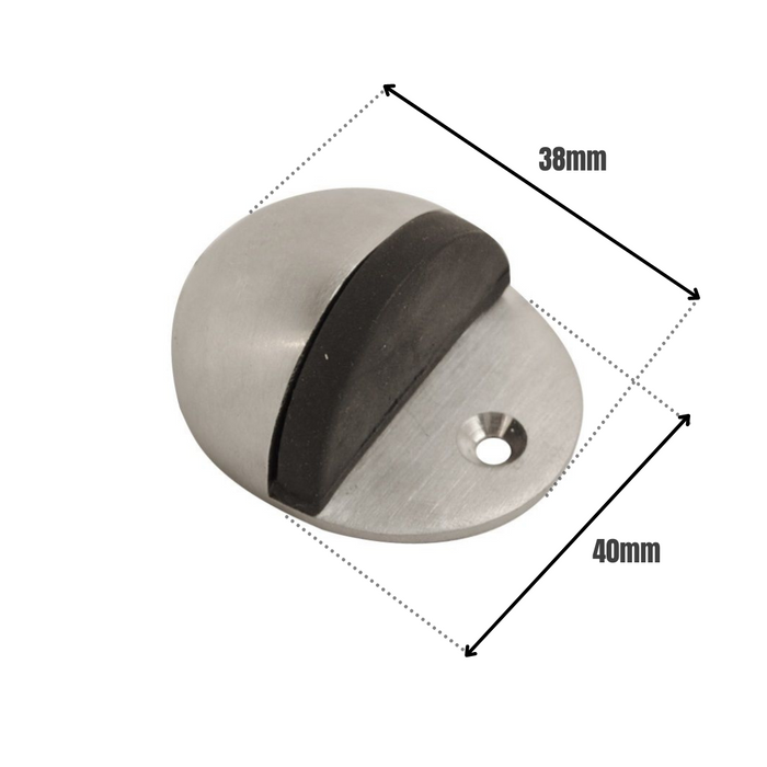Hooded Door Stop Satin Chrome 38mm
