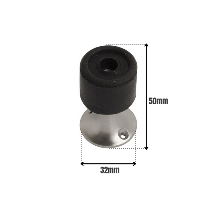Pedestal Door Stop Satin Chrome 50mm