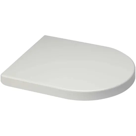 Arley Pro White Short D-Shaped Soft Close Toilet Seat With Bottom Fix Hinge