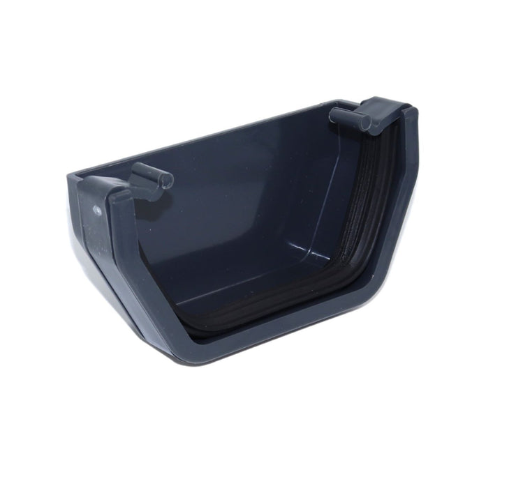 Anthracite Grey Square Guttering External Stop End (114mm)