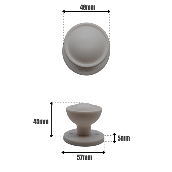 Rim/Mortice Knob Set White