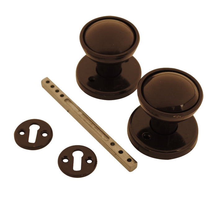 Rim/Mortice Knob Set Brown