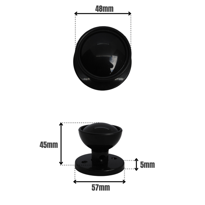 Rim/Mortice Knob Set Black