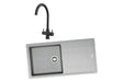 Franke Single Bowl Inset Sink Urban Grey and Chantilly Monobloc Sink Mixer Matt Black Pack