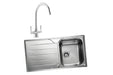 Albion Single Bowl Inset Sink and Talence Monobloc Sink Mixer Chrome Pack