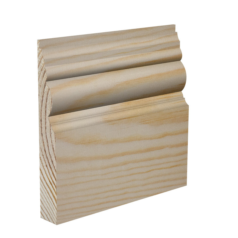 95mm Anglo Pine Skirting Board - Primed or Unprimed