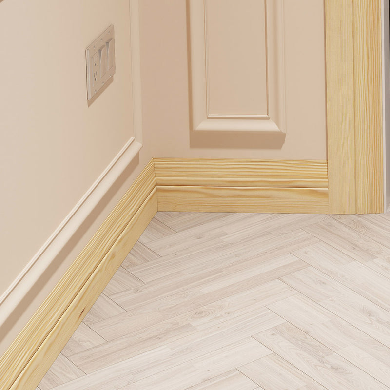 95mm Antique Pine Skirting Board - Primed or Unprimed