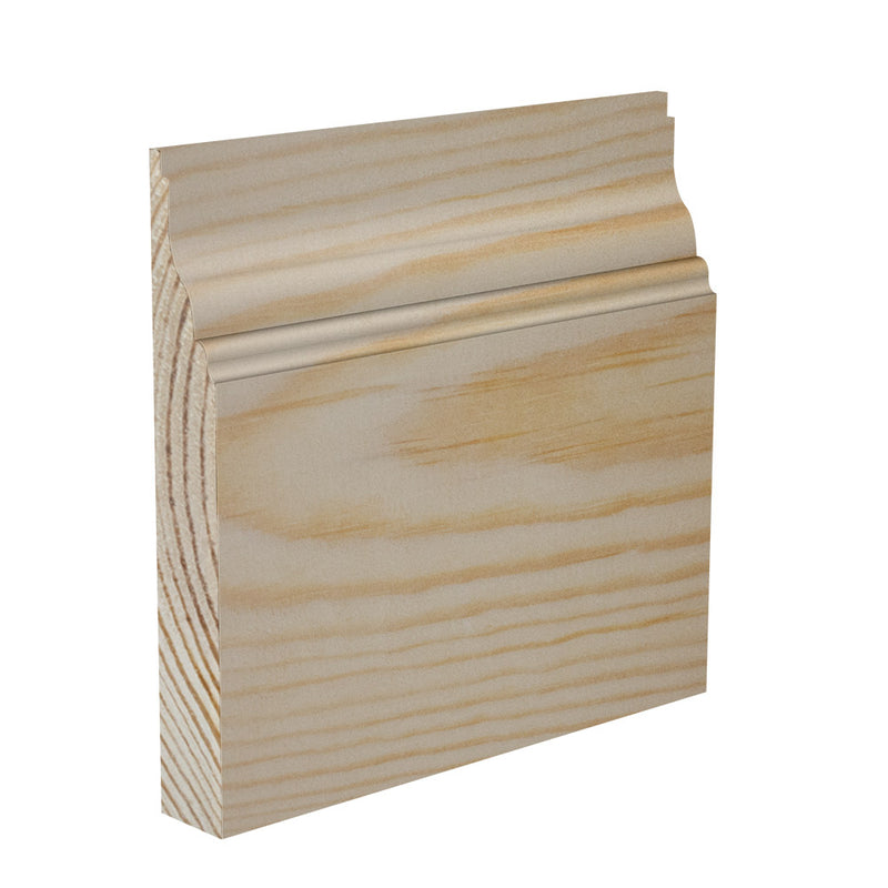 95mm Lambs Tongue II Pine Skirting Board - Primed or Unprimed