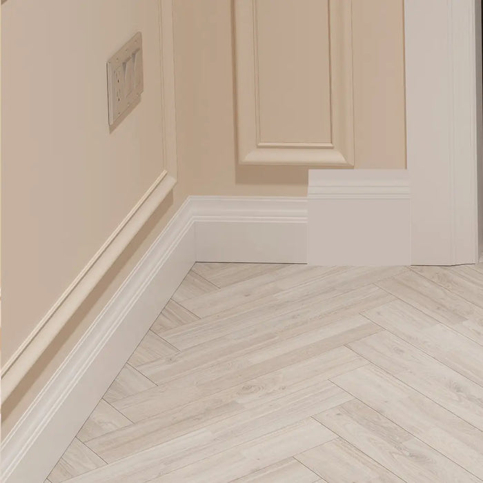 Unprimed Lambs Tongue II MDF Skirting Board Cover