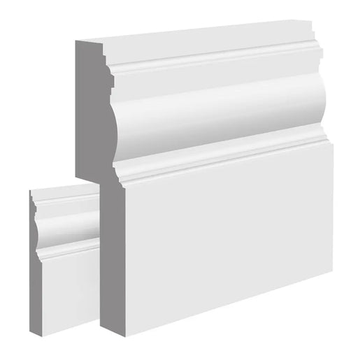 Primed Edwardian MDF Skirting Board Cover