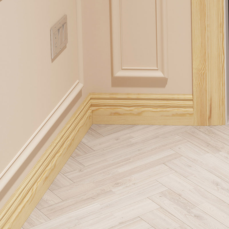 95mm Edwardian Pine Skirting Board - Primed or Unprimed