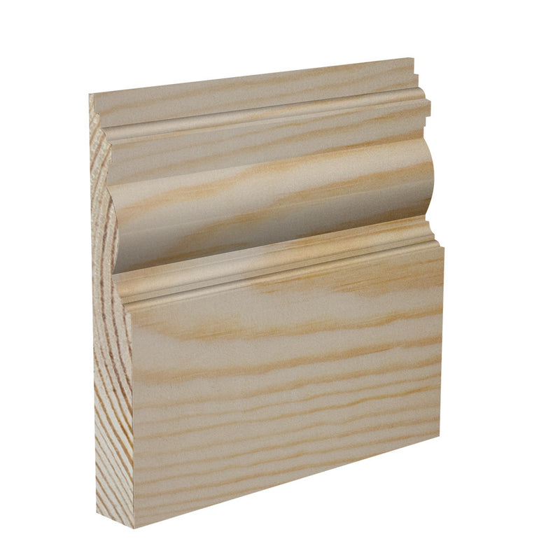 120mm Edwardian Pine Skirting Board - Primed or Unprimed