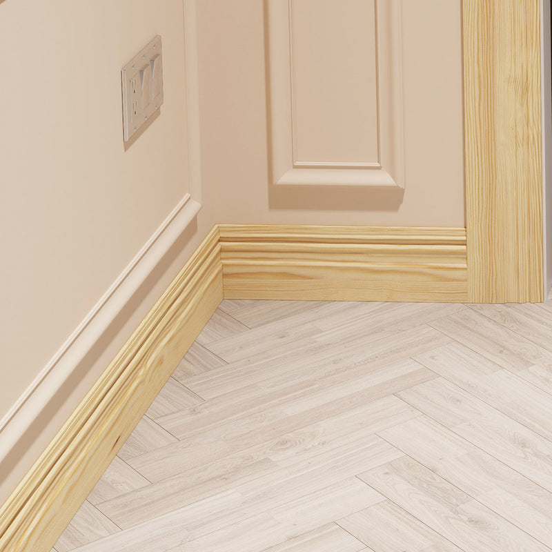 145mm Colonial Pine Skirting Board - Primed or Unprimed