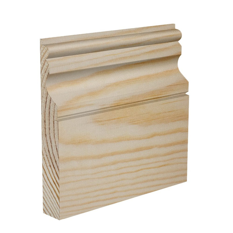 120mm Ogee Pine Skirting Board - Primed or Unprimed